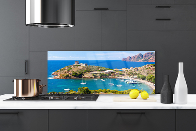 Painel vidro cozinha Paisagem da Praia da Montanha da Baía