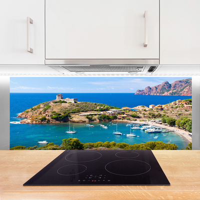 Painel vidro cozinha Paisagem da Praia da Montanha da Baía
