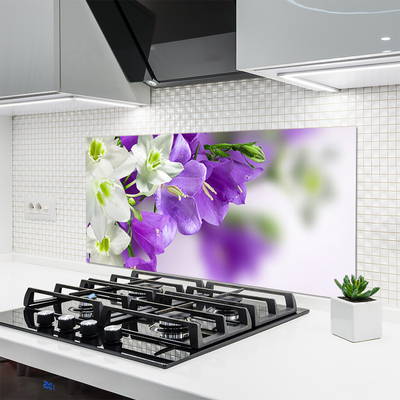 Painel vidro cozinha Flores Planta Natureza