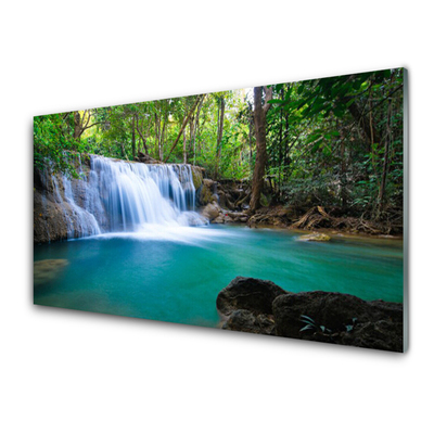 Painel vidro cozinha Cachoeira Lago Floresta Natureza