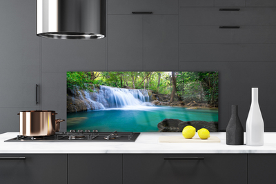 Painel vidro cozinha Cachoeira Lago Floresta Natureza