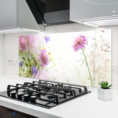 Painel vidro cozinha Flores Planta Natureza