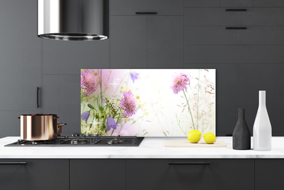 Painel vidro cozinha Flores Planta Natureza