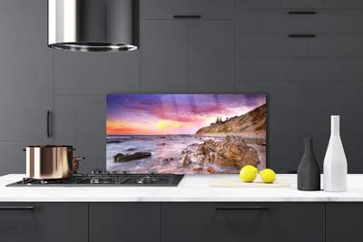 Painel vidro cozinha Paisagem de Pedras do Mar