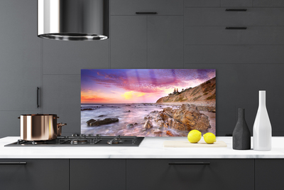 Painel vidro cozinha Paisagem de Pedras do Mar