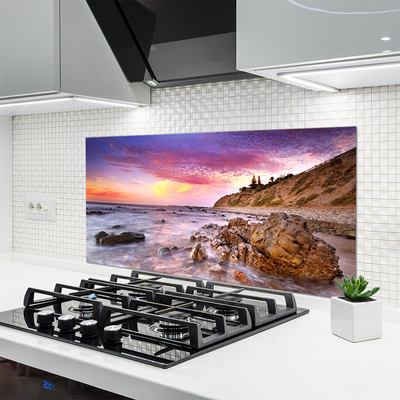 Painel vidro cozinha Paisagem de Pedras do Mar