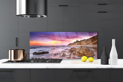 Painel vidro cozinha Paisagem de Pedras do Mar