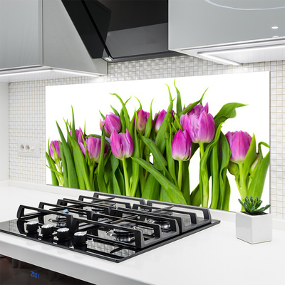 Painel vidro cozinha Tulipas Flores Planta