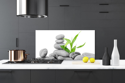 Painel cozinha Arte com Folhas e Pedras