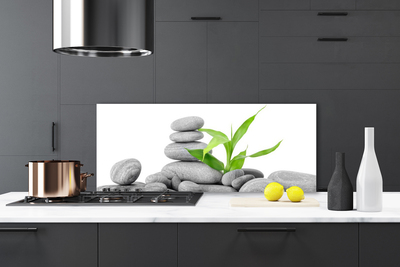 Painel cozinha Arte com Folhas e Pedras