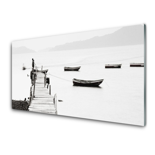 Painel vidro cozinha Arquitetura de ponte para barcos