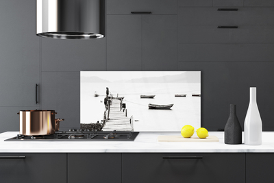 Painel vidro cozinha Arquitetura de ponte para barcos