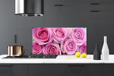 Painel cozinha Planta de flores rosas