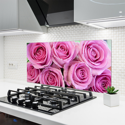 Painel cozinha Planta de flores rosas