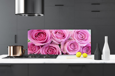 Painel cozinha Planta de flores rosas