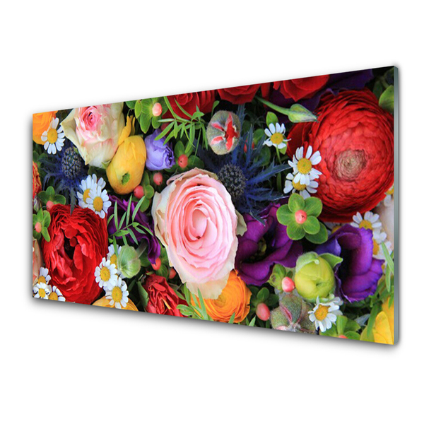 Painel vidro cozinha Flores Planta Natureza
