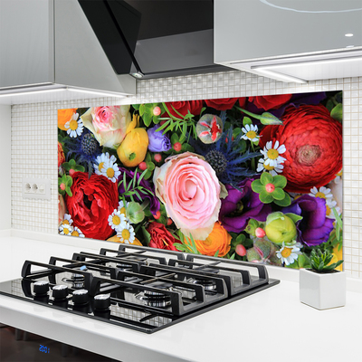 Painel vidro cozinha Flores Planta Natureza