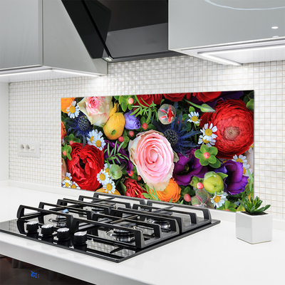 Painel vidro cozinha Flores Planta Natureza