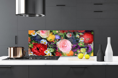 Painel vidro cozinha Flores Planta Natureza