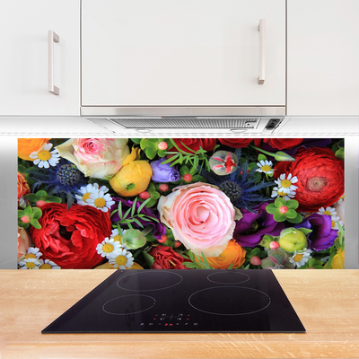 Painel vidro cozinha Flores Planta Natureza