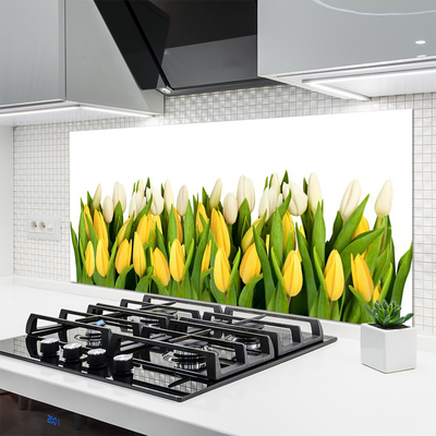 Painel vidro cozinha Tulipas Flores Planta