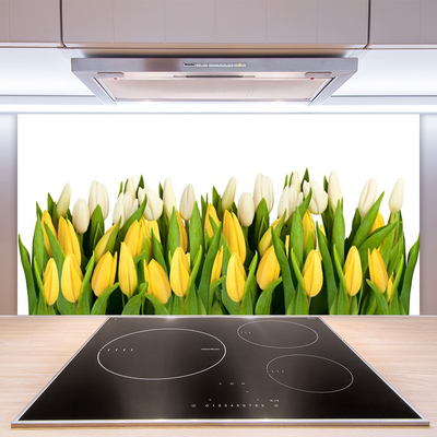 Painel vidro cozinha Tulipas Flores Planta
