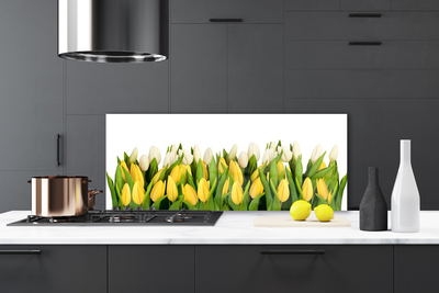 Painel vidro cozinha Tulipas Flores Planta