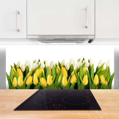 Painel vidro cozinha Tulipas Flores Planta