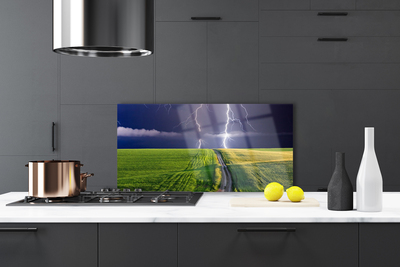Painel cozinha Paisagem de campo de relâmpagos