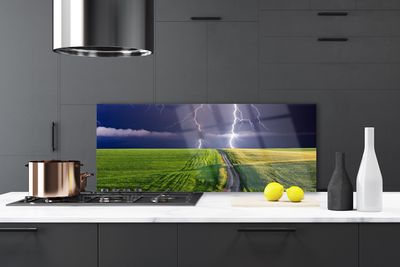 Painel cozinha Paisagem de campo de relâmpagos