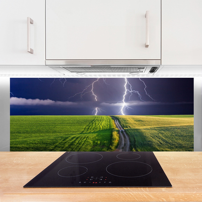 Painel cozinha Paisagem de campo de relâmpagos