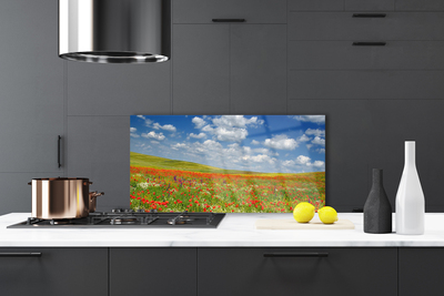 Painel cozinha Paisagem de flores do prado