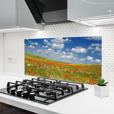 Painel cozinha Paisagem de flores do prado