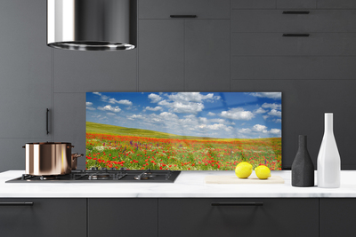 Painel cozinha Paisagem de flores do prado