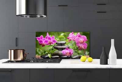 Painel vidro cozinha Arte em Pedras de Flores