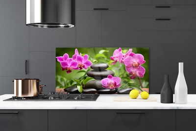 Painel vidro cozinha Arte em Pedras de Flores