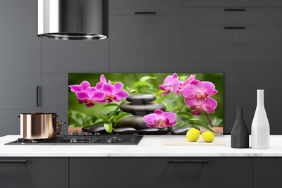 Painel vidro cozinha Arte em Pedras de Flores