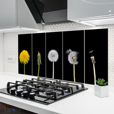 Painel vidro cozinha Planta dente-de-leão