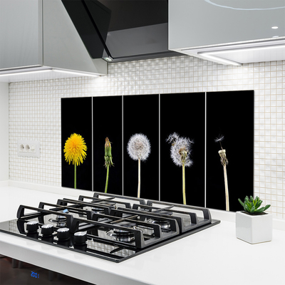 Painel vidro cozinha Planta dente-de-leão