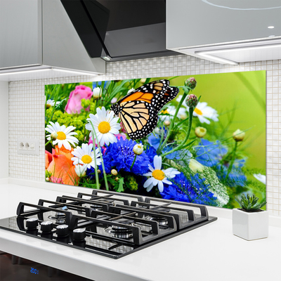Painel vidro cozinha Flores Planta Natureza