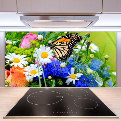 Painel vidro cozinha Flores Planta Natureza