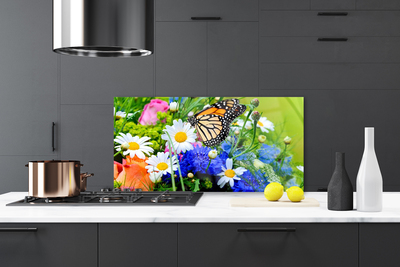 Painel vidro cozinha Flores Planta Natureza