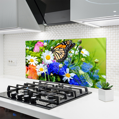 Painel vidro cozinha Flores Planta Natureza