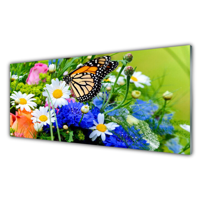 Painel vidro cozinha Flores Planta Natureza