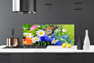 Painel vidro cozinha Flores Planta Natureza