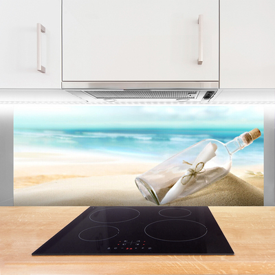 Painel cozinha Arte de letras em garrafa de praia