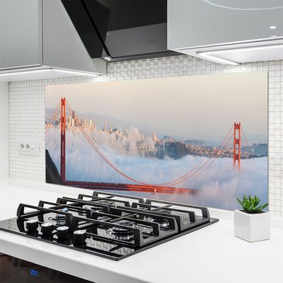 Painel vidro cozinha Arquitetura de Ponte Nuvens