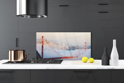 Painel vidro cozinha Arquitetura de Ponte Nuvens