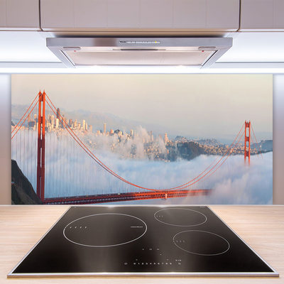 Painel vidro cozinha Arquitetura de Ponte Nuvens