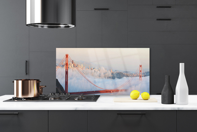 Painel vidro cozinha Arquitetura de Ponte Nuvens